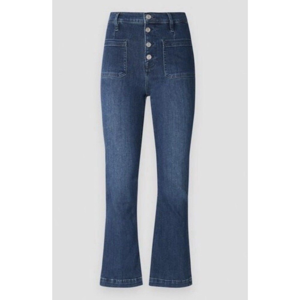 FRAME Women's High Rise Le Crop Mini Bootcut Jeans Dark Blue Size 25